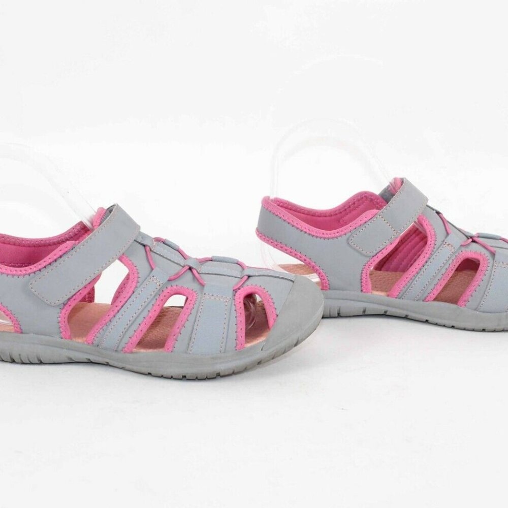 Rugged Outback Sz 4 Girls Gray Pink Slingback Manmade Athletic Shoe - Picture 5 of 7